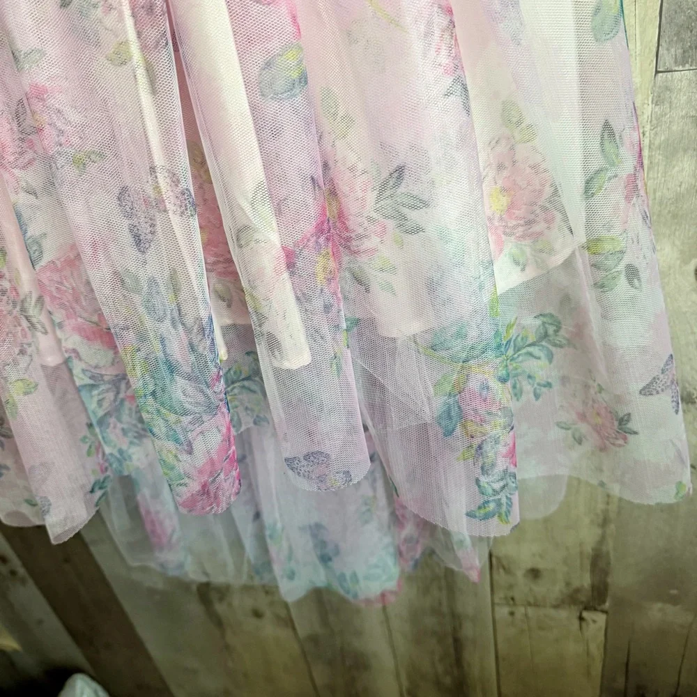 Girls pink spring floral dress girls size 7/8 - Picture 13 of 13